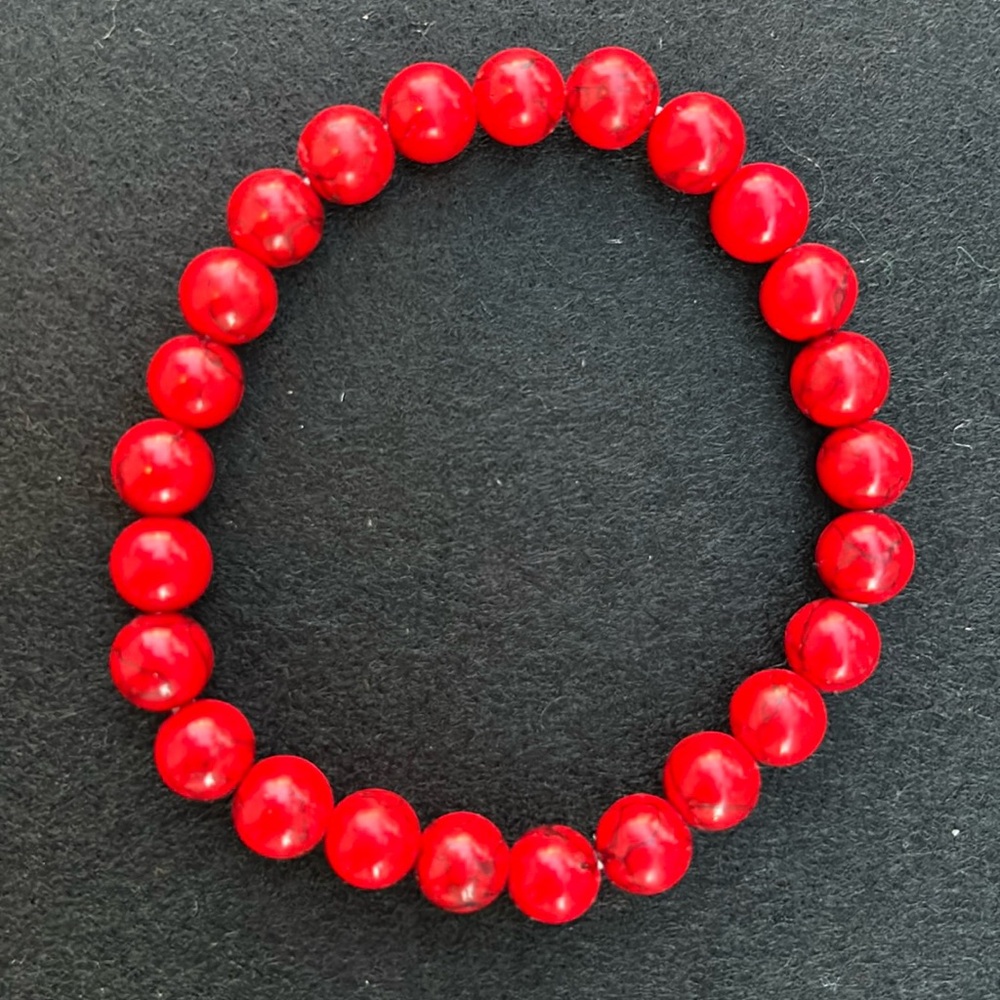 Hand crafted red howlite bracelet - FREE gift with purchase!